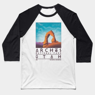 Arches, Utah, USA, Retro Travel Poster Baseball T-Shirt